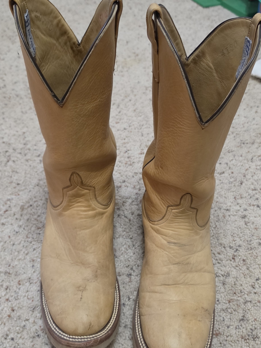 Anderson Bean Tan Leather Western Cowboy Boots